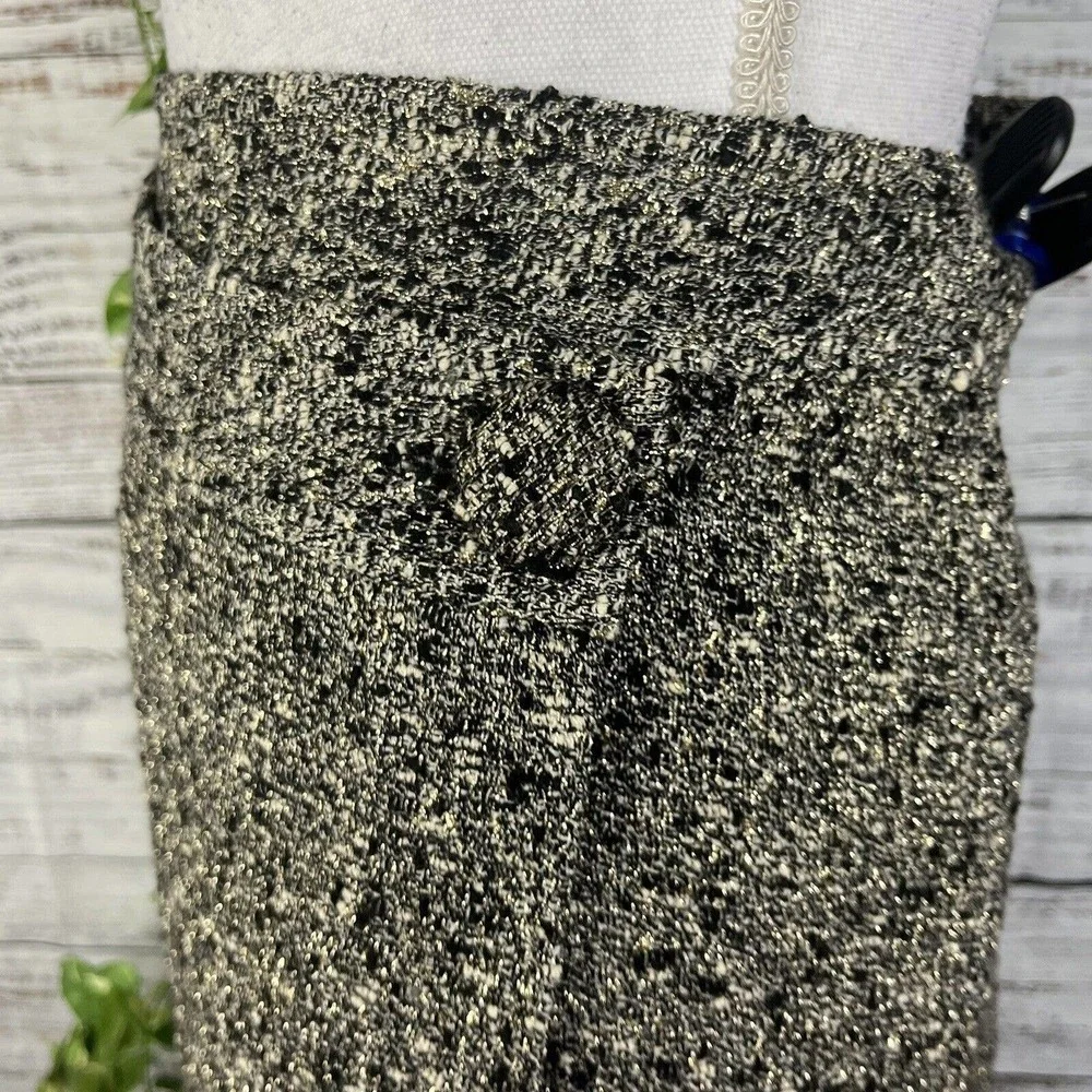 INC International Concepts Skirt 8 Silver Black Tweed Wool Wrap Cocktail Slim